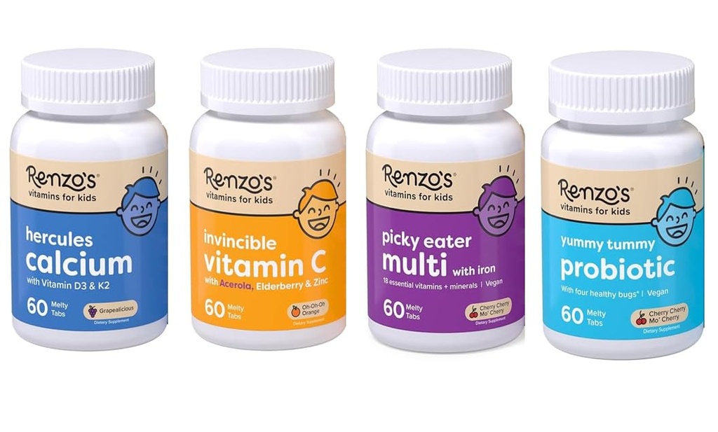Renzo'nun Vitaminleri Kid Essential Sche - Probiyotik, Immune Support için Elder ve çinko ile C vitamini, Picky Eater Kids Multivitamin ve Herkülülülülül