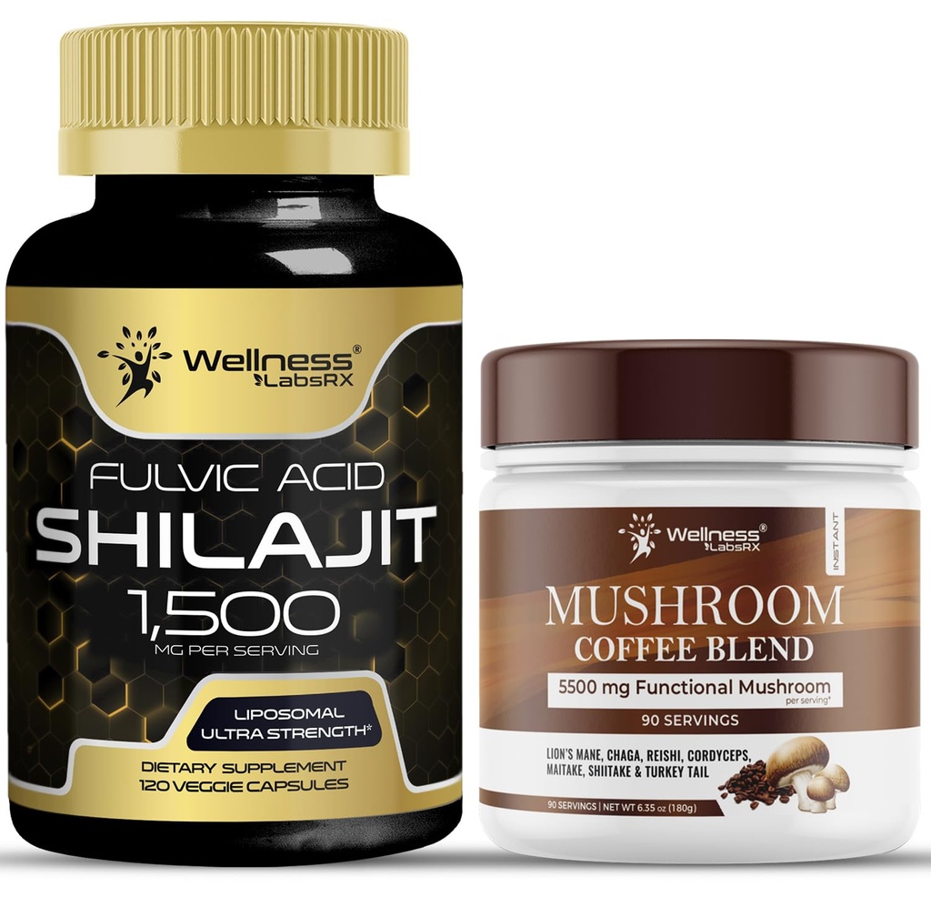 WELLNESS LABSRX Shilajit Pure Himalaya Capsules 15,000 mg - Mushroom Kahve
