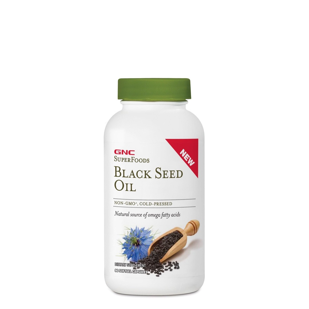 GNC SuperFoods Black Tohum Oil, Omega Fatty Asits Doğal Kaynağı, 90 Softgel Capsules