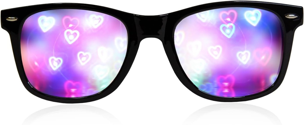 Ultimate Diffraction Gözlük - 3D Rainbow Heart Etkisi - Great Edm, Konser ve Rave Accessory