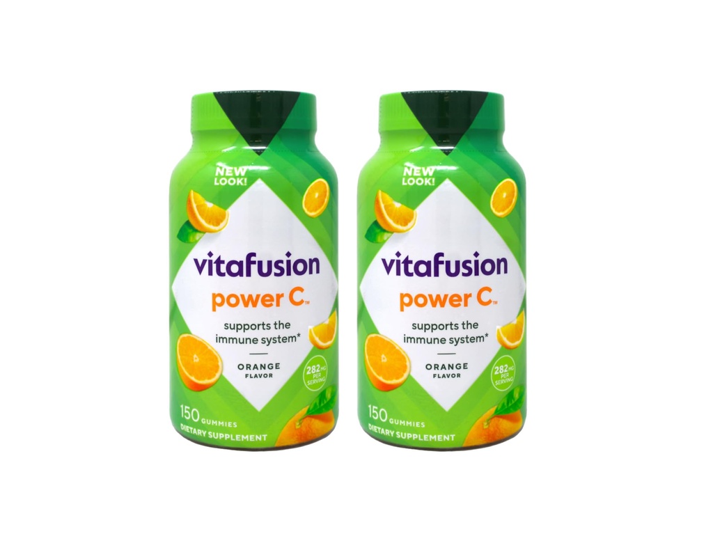 Vitafüzyon Gücü C Yetişkin Vitaminler Gummy, Immune Support, Natural Orange 150 ea (Pack of 2)