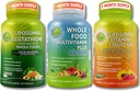 Daily Immune, Antioksi & Energy Support Sche – Liposomal Glutathione 500 mg with Whole Foods + Liposomal Vitamin C 1100 mg Sıvı Gel + Vegan Tüm Gıda Demirsiz Multivitamin