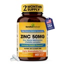 Sandhu Herbals çinko 50mg Supplement for Men & Women / High Abpole çinko Monomethionine Kompleksi 60 Capsules / Immune, Acne & Antioksi Support| Vegetarian