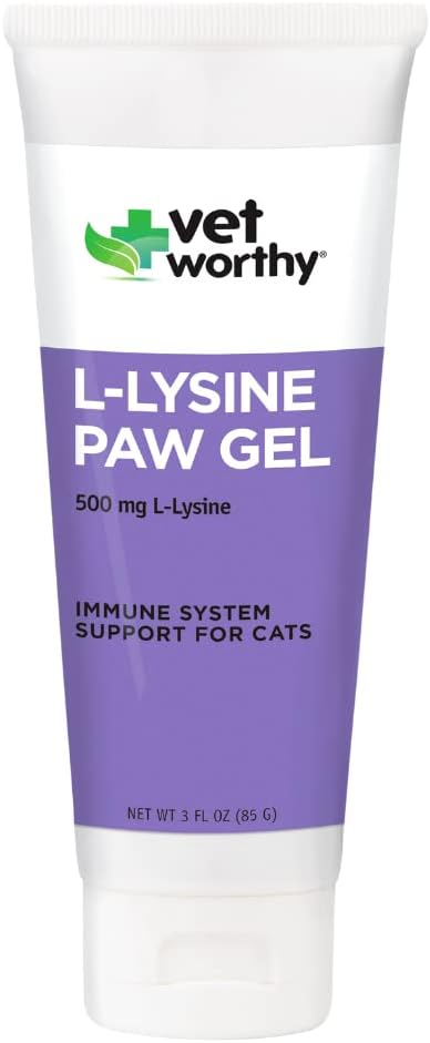 Vet Valuey Lysine Paw Gel Kediler Için Yardımı - Cat Paw Gel Immune Sistemi ve Genel Sağlık - Diyet Supplement with Amino Acid L-Lysine- Salmon Flavor Gel, 3oz