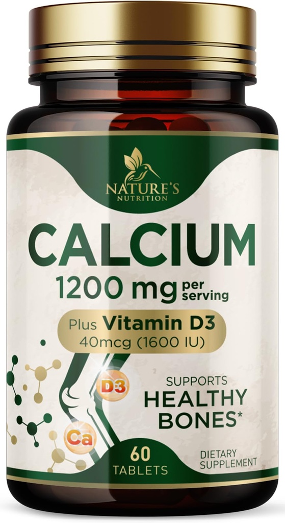 B3 Vitamin D3 - Bone Health Supplement, D & Food Supplements for Women & Men - Bone Strength, Teeth & Immune Support, Nature'suba Pills, ABD'de Şişelenmiş - 60 Tablet