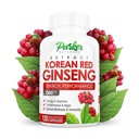 Parker Naturals Korean Red Ginsengi, Ginger Root ve Black Pepper ile 1300 mg Extract, %20 Ginsenosides Red Panax BTC Supplement, 120 Caps