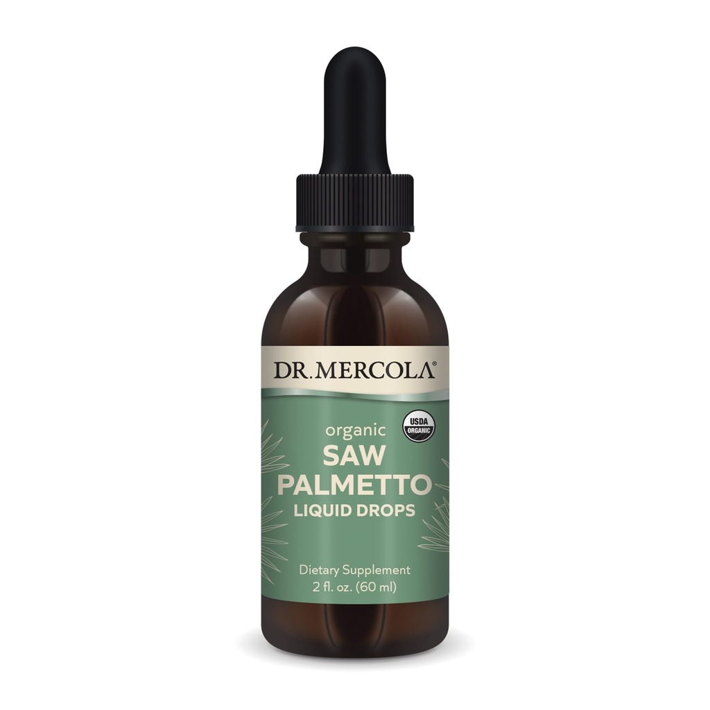 Dr. Mercola Saw Palmetto Liquid Drops, 2 Fl. Oz. (60 mL), 30 Hizmet, Diyet Tamam, Destekler Normal Detoxification Processes, Non-GMO, sertifikalı USDA Organik Organik Organik