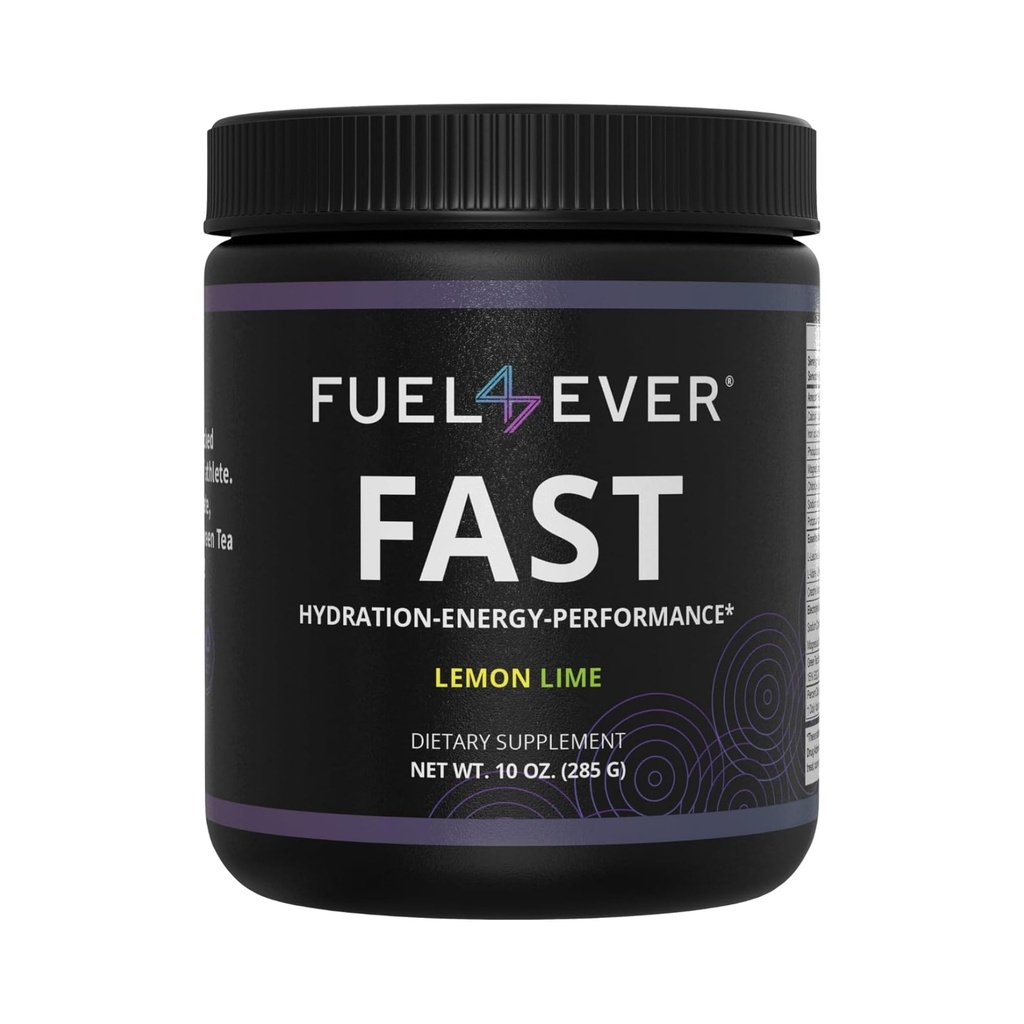 Yakıt 4 Ever Fasting Electrolyte Toz | witht Tinaine, Essential Amino Asits & Green Tea Extract | No Sugar, No Yapay Tatlıcılar veya Malzemeler | Lemon Lime Flavor 30 Hizmet