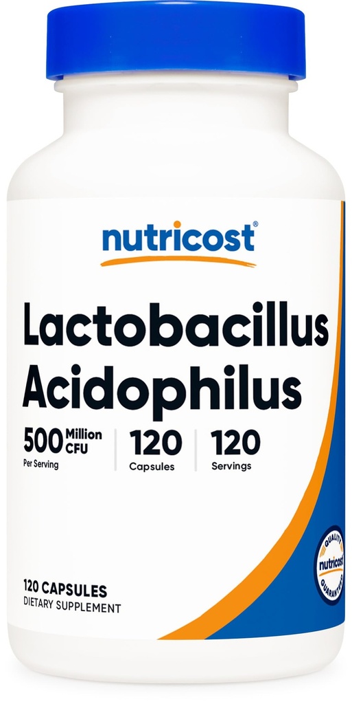 Nutricost Lactobacillus Acidofilius 500 Milyon CFU In Service (120 Capsules)