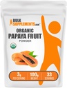 BulkSupplements.com Organik Papaya Meyve Tozu - Karica Papaya Meyvesinden Kaynaklandı - Gluten Free, 3g per Service, 100g (3.5 oz) (Pazar 1)