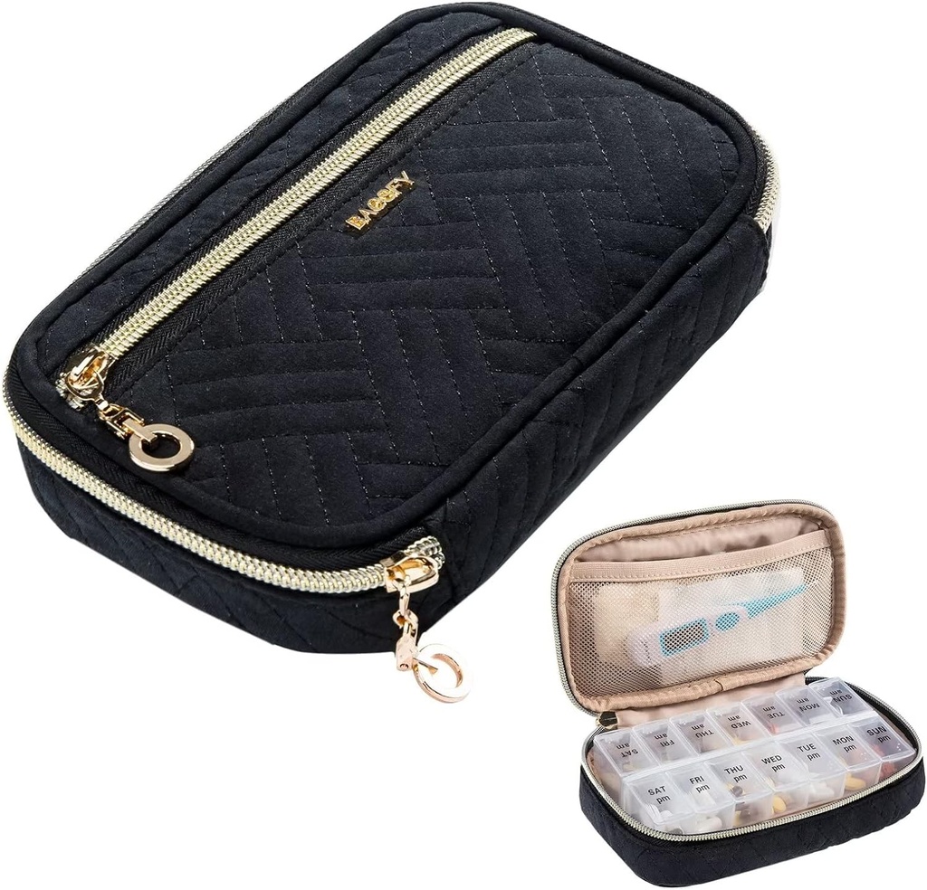 BAGSFY Pill Organizer Case 2 Times a Day- Weekly Medicine Organizer Travel Pill Box with Re estate 7 Day Medicine Case Konteyner for Fish Oil, Vitamin, Supplement, Supplement