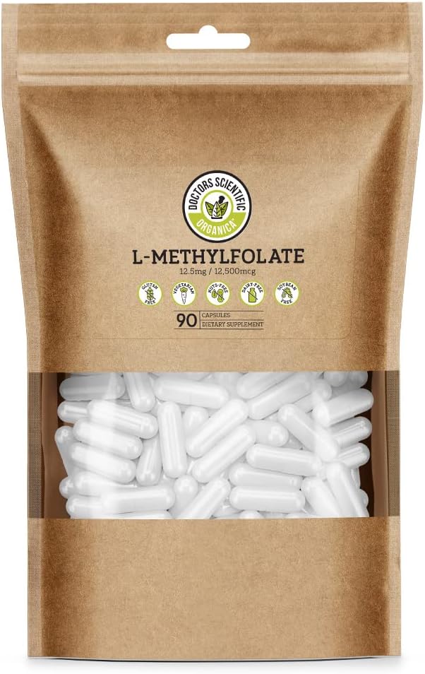 DSO L Torchfolate 12.5 mg (5 MTHF Supplement) - 90 Vegan Capsules (12.5 mg) - Homocysteine Control - Folic Acid Vitamin - Eco-Friendly Packaging