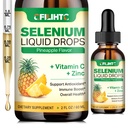 Selenium Liquid Drops, 200 C & Çinko ile Sıvı Selenyum Tamam, Immune System, Antioksi & Heart Health, High Abxia, Pineapple Flavor, 2 Fl Oz