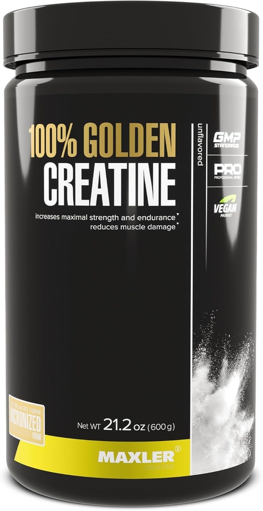 Maxler% 100 Altın Kreatine - Mikronizedilmiş Kreatin Monohidrat Toz - Kas Yapı Supplements - Pre/Post Workout Vegan Supplement - Gluten Free Unflavored Kretine Toz - 600 g