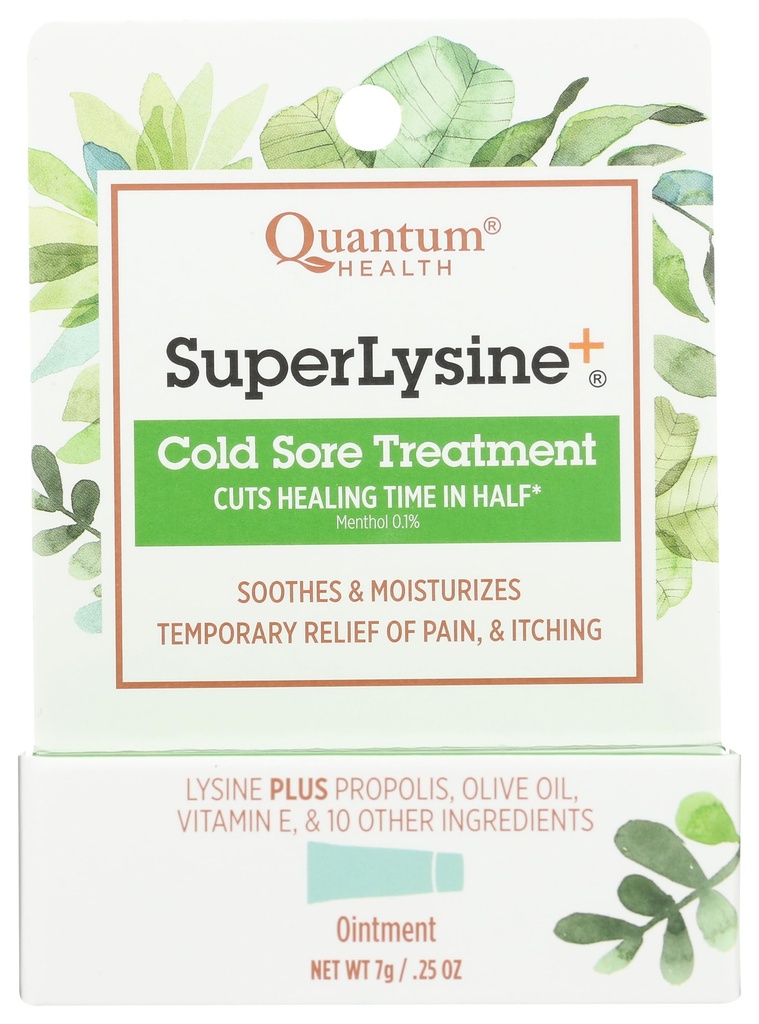 Kuantum SuperLysine+ Cold Sore Treatment Ointment|Relieves Pain, Yanan ve Itching|Cuts Healing Time in Half|0.25 Ounce