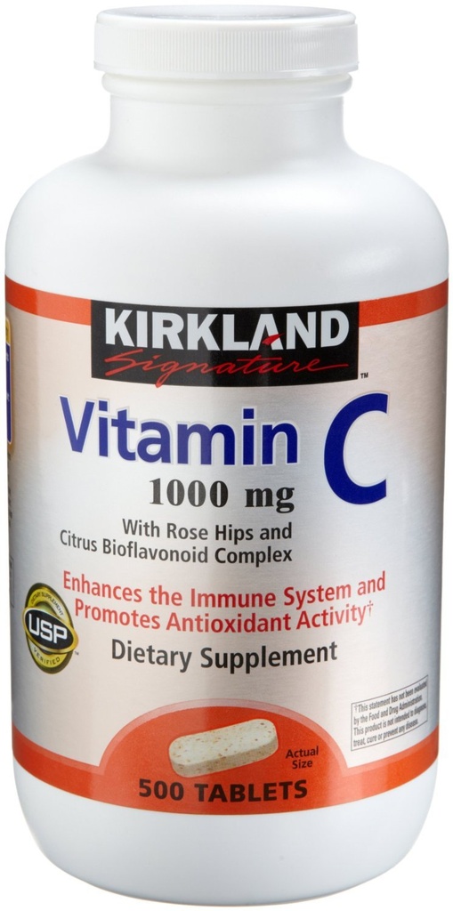 Kirkland Vitamin C with Rose Hips and Citrus Bioflavonoid Kompleksi (1000 mg), 1000-Count ((1000 mg Tablet)