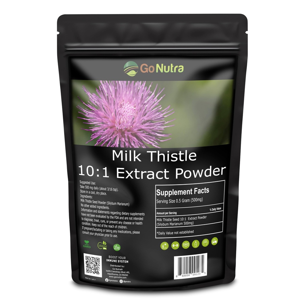 Süt Butle Toz 1 lb. | Süt Butle 5:1 Güçlü Silymarin | Silybum Marianum Herbal Supplement Non-GMOMOMO