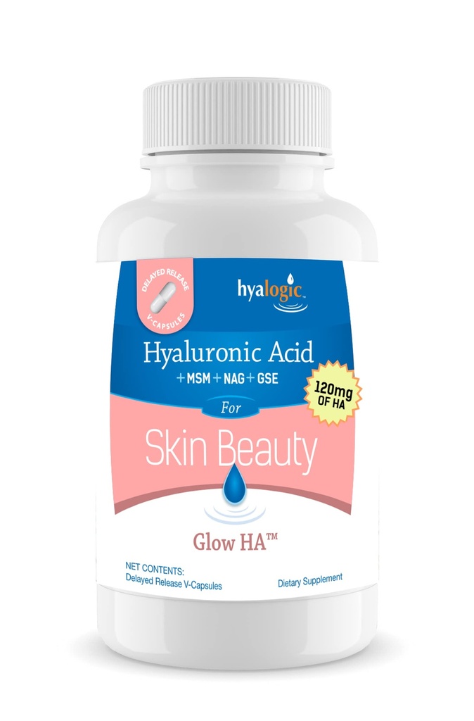 Hyalogic 120 Mg Hyaluronik Asit Gecikmiş-Release Capsules – Skin Supplement w/Glucosamine MSM – Body Health Food Supplement w/Grape Tohumu - Vegan & Non-GMO Diyetsel Supplements (30 Count)