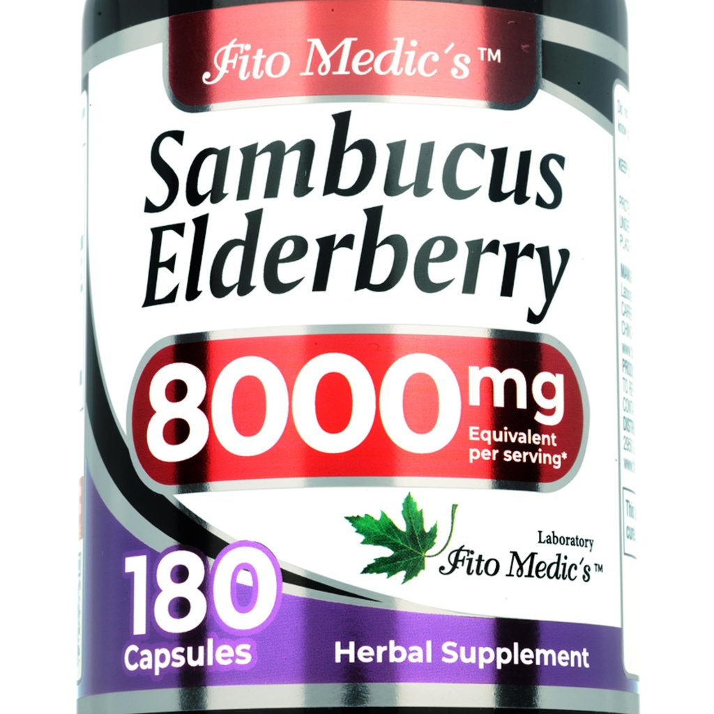 Lab - Elderberry - Sambucus Elder 8000 mg, 180 Capsules - Yaşlı Capsules - Black Elderberry - Immune Support Supplement- Vitamins for Women and Men, Ultra yüksek Abvitaminler