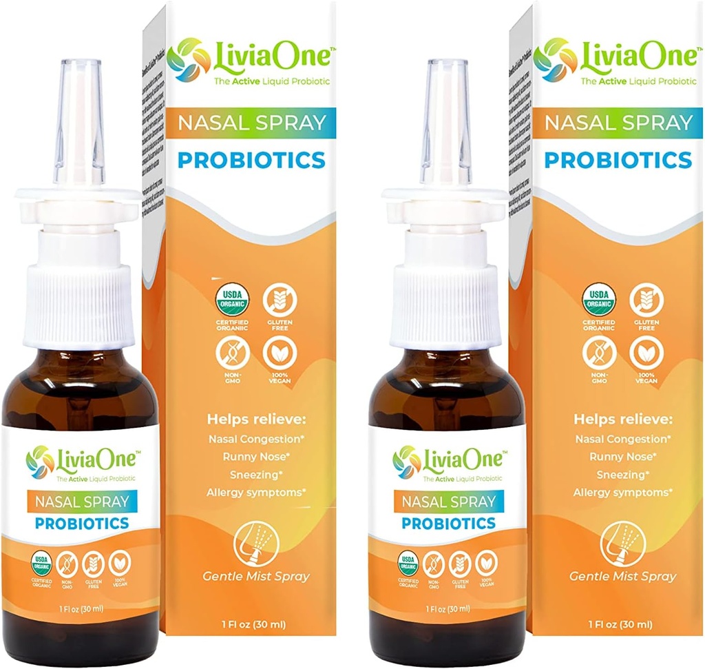 LiviaOne Nasal Spray, All-Doal Plantive Probiyotik Sinus Sprey 1 Fl Oz (Pack of 2)