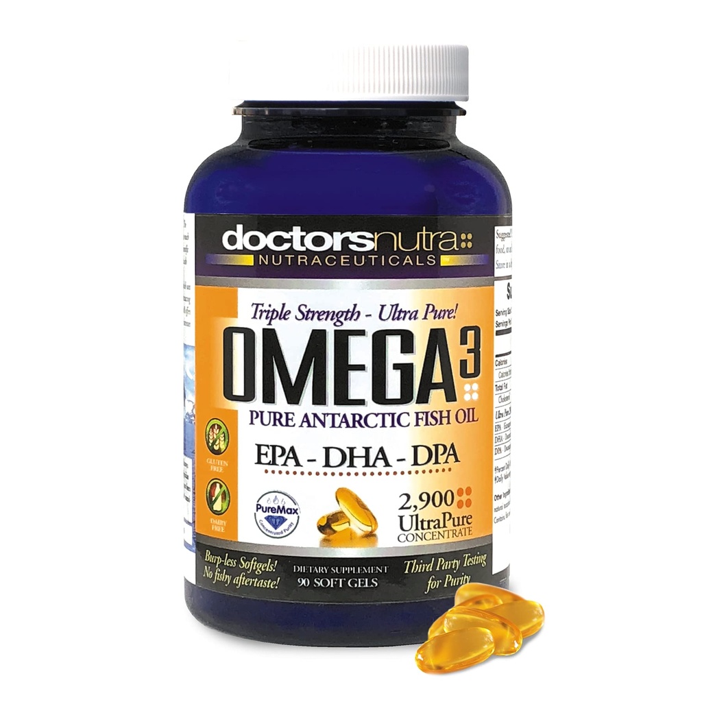 Omega 3 DPA Fish Oil 2,900 Milligrams Triple Strength Ultra Pure Mechanicd, EPA-DPA-DHA, SoftGels - 30 Hizmet