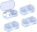 4 Regse Small Pill Organizer Portatif Seyahat Günlük Pill Konteynerleri AM & PM Mini Pill Box Vitamin, Fish Oil, Supplement Sahibi