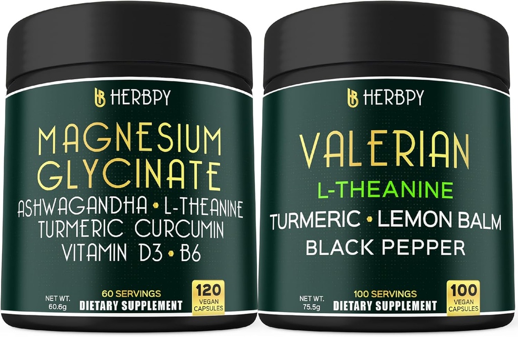 Sche 6in1 Magnezyum Glycinate Supplement & 5in1 Valerian Root Supplement