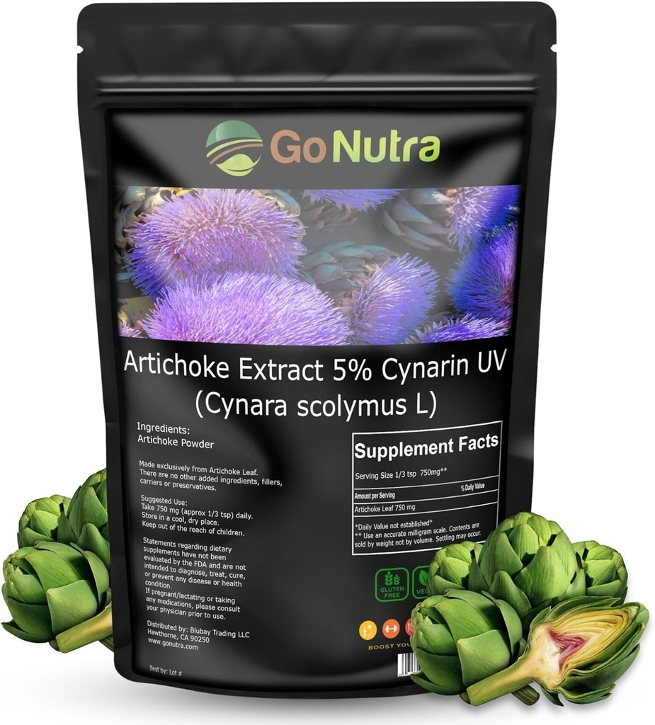 Go Nutra Artichoke Extract Toz Potent% 5 Cynarin Artichoke Toz Pure Artichoke Leaf & Stem 4oz. | 150 Hizmetler