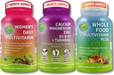 Vegan Multivitamins & Food Trio – Whole Food Multivitamin with Iron + Women's Daily Multivitamin with Iron + Plant-Baseduba, Magnezyum, çinko, D3, K2 & Turmeric – Enerji, Bone & Immune Support