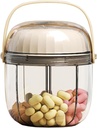 MURRI&MURRDI Pill Organizer 4 Karşılaştırmalı, Seyahat Pill Box Portatif Pill Case Anti-Mixing & Wide Açılış, Kompakt Pill Konteynerleri Vitaminler Balık Yağları İlaçları (F Cream White)
