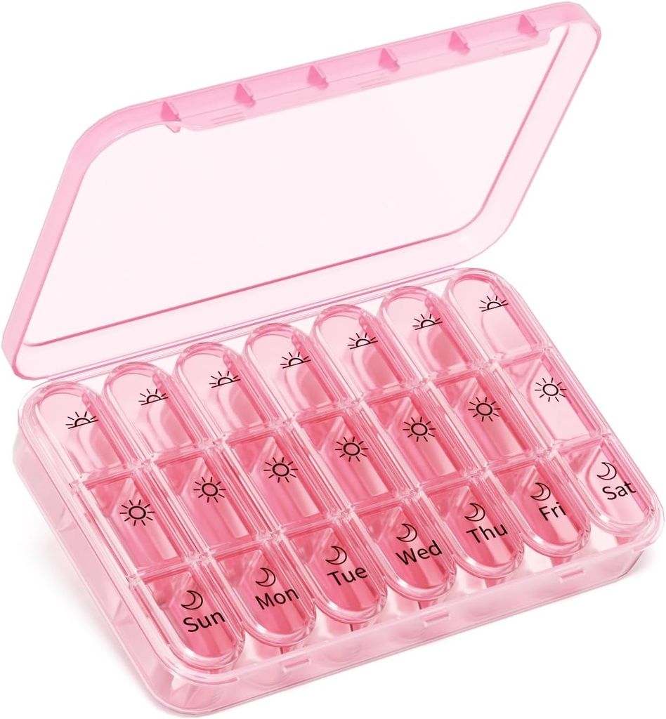 Pill Organizer 3X bir gün|Pink Perfection Portll Case|7-Day Weekly Karşılaştırmak|Stylish Travel Essential for Fashionistas|BPA-Free Health Companion|Luxury Bag Must- Have- Have- Have- Have- Have- Have