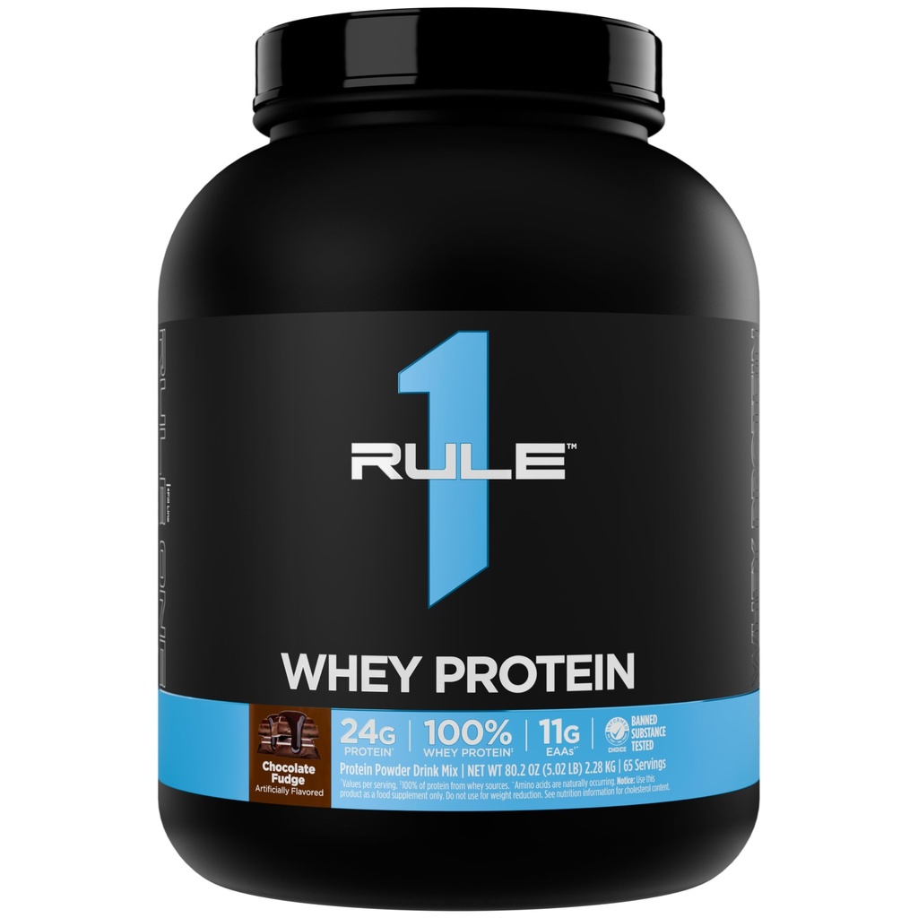 Kural 1 Whey proteini - All-Whey Kaynaklarından 24g Hızlı Örnekleme Proteinleri Doğal Occurring EAAs & BCAAs for Workout Recovery or Anytime Use (5 Pounds*, Fudge)