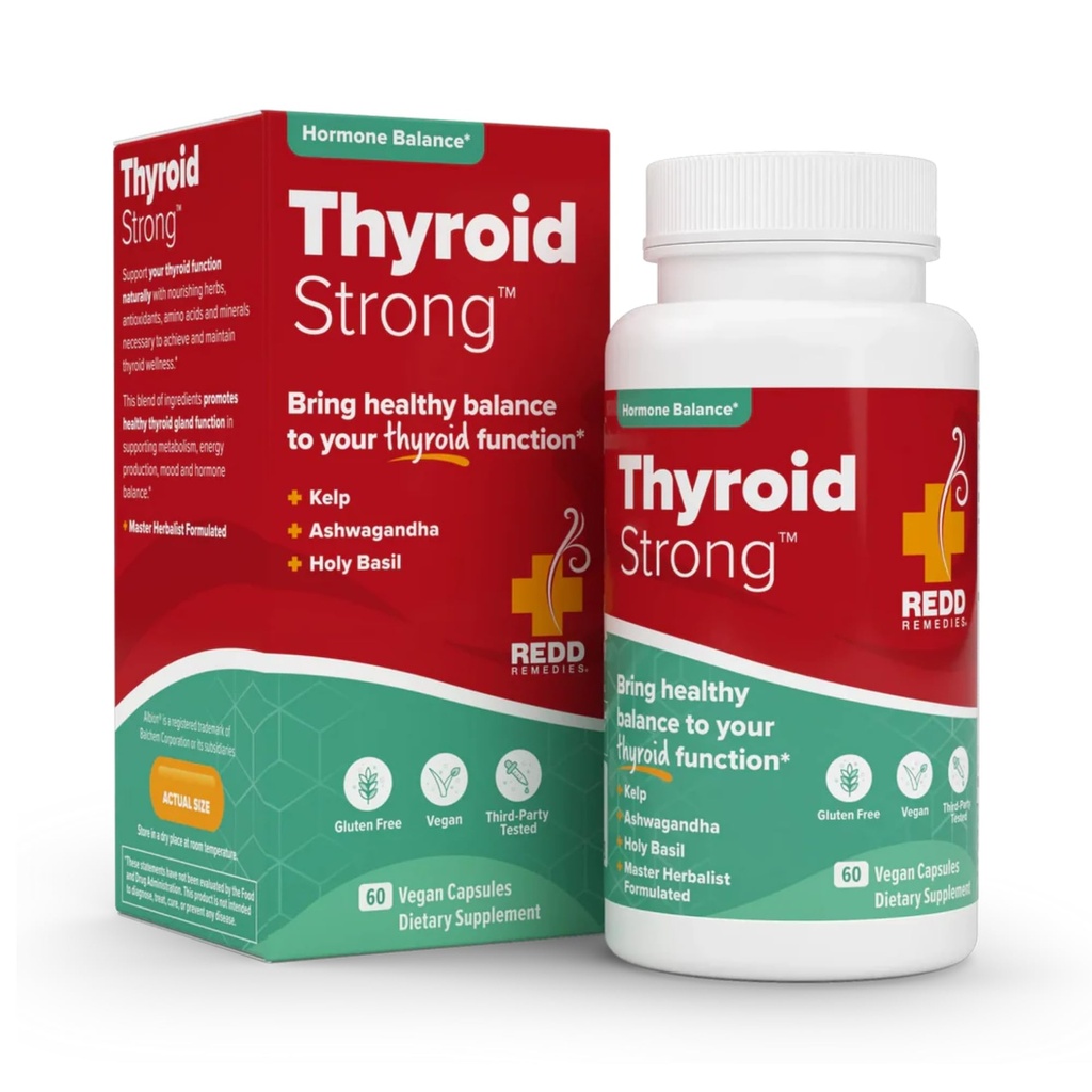 Redd Remedies, Tiroid Güçlü, Sağlıklı Tiroid Fonksiyonlarını ve Dengeyi Destekler, 60 Vegan Capsules