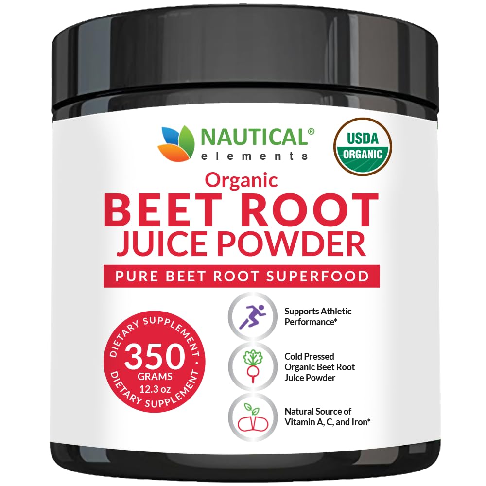 Organik Arıt Juice Toz - 20:1 Yoğunlaştırma Arıt Toz Organik - Circulation Support - Nitrik Oksit'de Zengin - Cold-Pressed 100 Beet Root Toz Supplement- 12.3oz