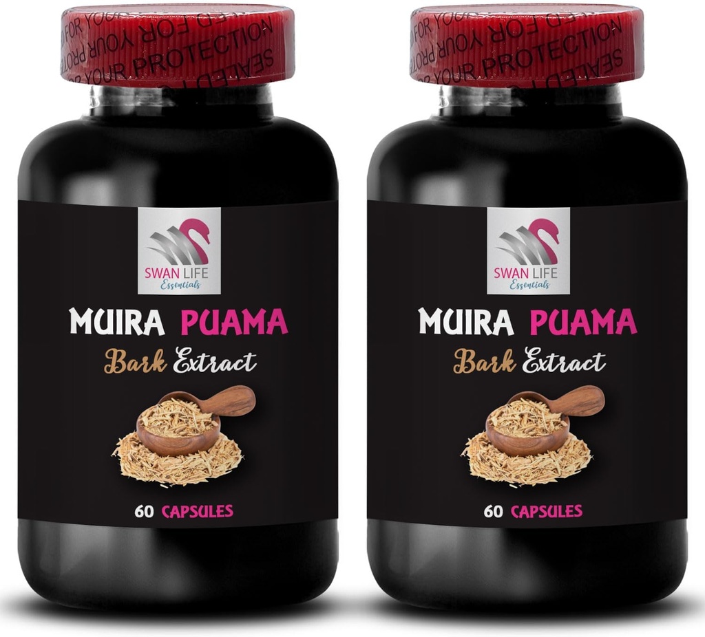 Plant Synergy Energy - MUIRA PUAMA BARK EXTRACT - Daytime Focus, Herbal Awakening, Lifestyle Support, Balanced Boost, Herbal Drive Activation, Botanical Support, Energy Lift 2 Bottles 120 Capsules