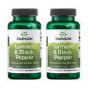 Swanson Turmeric & Black Pepper - Organik Ortak Sağlık, Kalp Sağlığı, Digestion, & Liver Support Supplement - Gelişen Bioavailability & Abors - (60 Veggie Capsules) 2 Pack