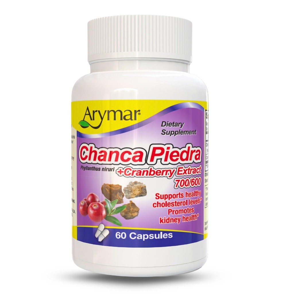 Arymar Chanca Piedra ile Cranberry – Urinary Wellness & Kidney Function (60 Capsules) için herbal desteği