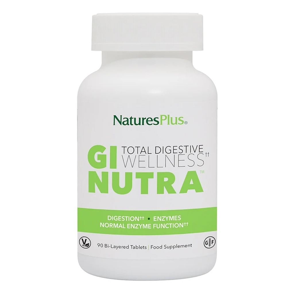 NaturesPlus GI Natural Total Digestive Wellness - 90 Bi-Layered Tabletler - L-Glutamine, Probiyotikler, Prebiyotikler & Enzymes - Gluten Free - 30 Hizmet