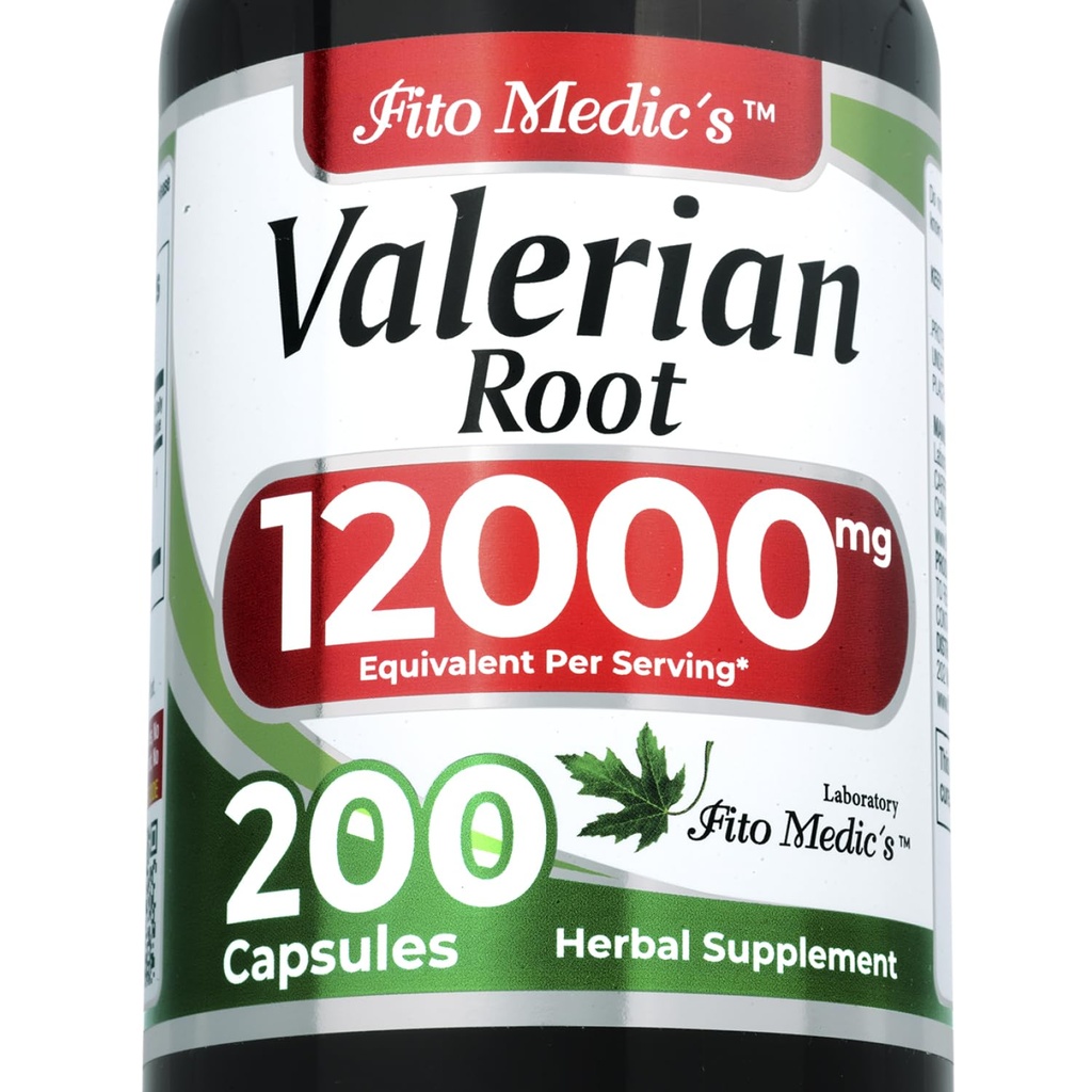 FITO MEDIC'S Lab | Valerian Root Capsules |200 Capsules |12000 mg | Valerian Root Extract | Mekanik Ekstraksiyon | Ultra yüksek Abhidrorpsiyon.