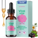 JoySpring Vital Vits - Çocuklar Sıvı Çokvitamin - 1 fl oz (30 Hizmet) | Çocuklar için Herbal Sıvı Vitaminler | Doğal Flavor | Toddler Multivitamin with Elderberry, Spirulina, and Morevitamin