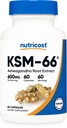 Nutricost KSM-66 Ashwagandha Root Extract 600 mg, 60 Veggie Caps -% 5 Withanolides - BioPerine - Full-Spectrum Kökleri