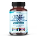 GABA, 5-HTP L-Tryptophan Ashwagandha Chamomile L-Theanine Magnezyum - Made in USA