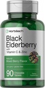 Horbaach Black Elderberry ile C ve çinko | 90 Chewable Tabletler | Karma Berry Flavor | Immune Support Complex | Vegetarian, Non-GMO ve Gluten Free Supplement Supplement