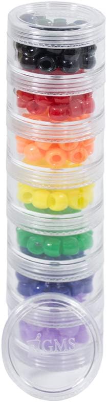 GMS Small 7 Day Stack-able Pill Organizer Case for Drug, Vitamins, and Supplements with 7 Lids - one for each Portable and Re estate Container (Clear)