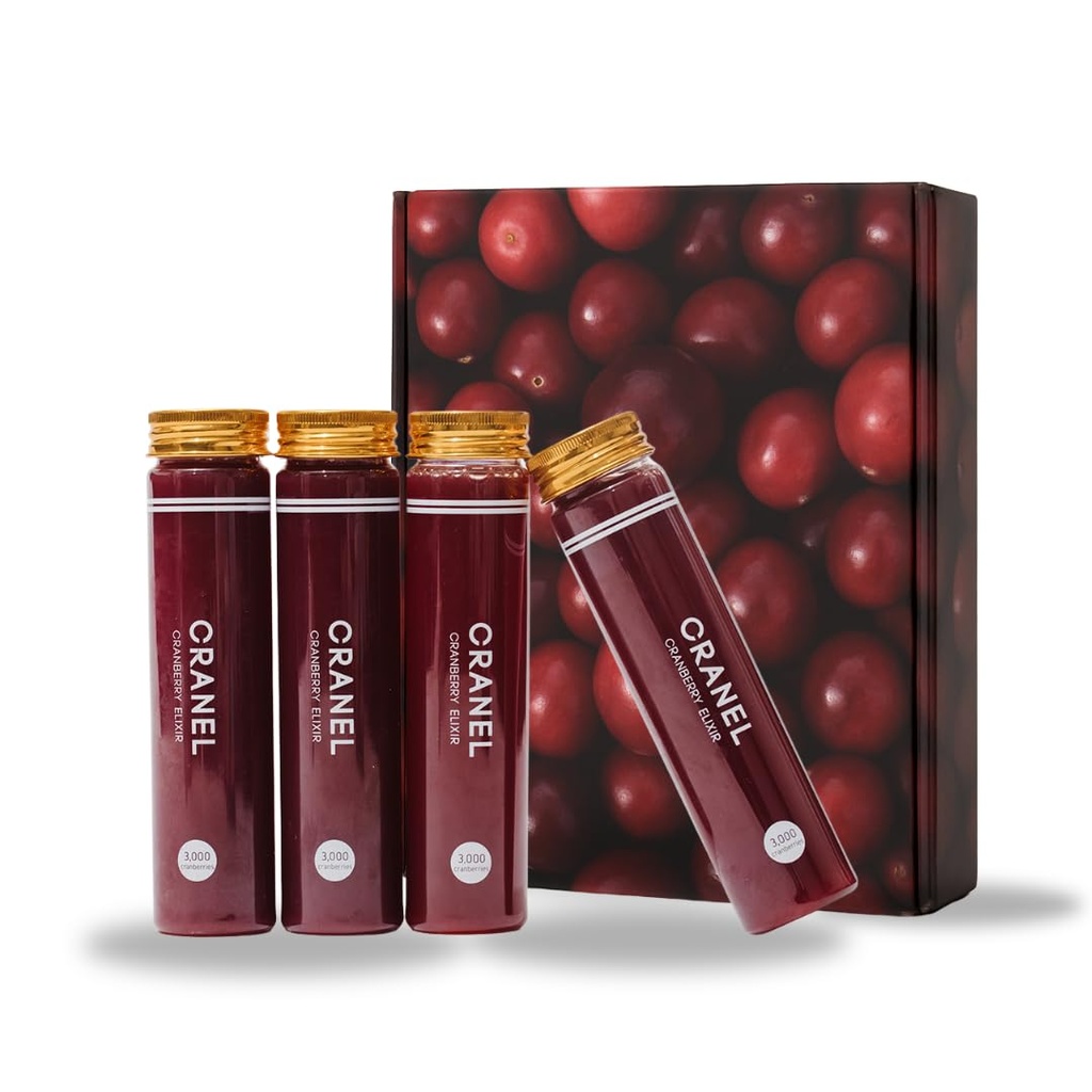 CRANEL UTI Cranberry Elixir, 4X Şişeler (Monthly Supply) Klinik olarak-Proven & Antibiyotik-Free, 3,000 Real Cranberries (Tart Taste) Vegan & Non-GMO ile paketlendi