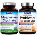 Innate Vitality Magnezyum Glycinate & Probiyotiks 120 Milyar Gluten Süt Soy & Vegan, Magnezyum (120 Caps) & Probiyotik (30 Caps)