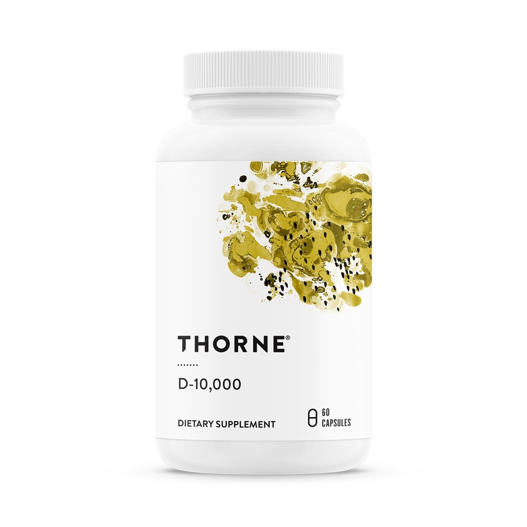 THORNE - Vitamin D3 Supplement - Sağlıklı Kemikler, Dişler, Kaslar, Cardiovascular & Immune Function* - Gluten, Süt & Soy-Free - 10.000 IU - 60 Hizmetler