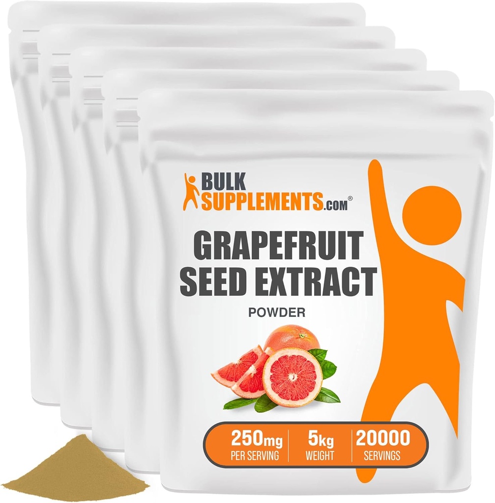 BulkSupplements.com Grapeaving Tohumu - Grapetre Tohum Supplements, Antioksit Kaynağı - Herbal Supplement, Gluten Free, 250 mg per Service, 5kg (11 lbs) (Paketi 5)