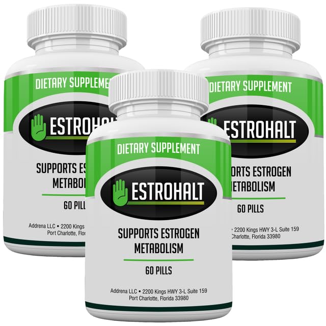 Estro-Halt 3 Pack 180 Tabletler- DIM Supplement (Diindolylmethane) ve Indole-3-Carbinol (I3C) Kadınlar ve Erkekler için En İyi Estrogen-Blocker | Natural Aromatase Inhibitor Vitamini Yardım etmek için