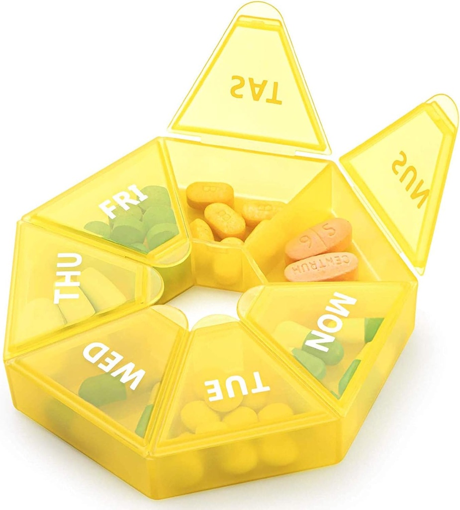 Haftalık Pill Organizer Büyük 7 Gün Pill Box Organizer Günlük Tıp Vakasını Vitamin Balık Yağı Pills Supplements Arthritis Friendly